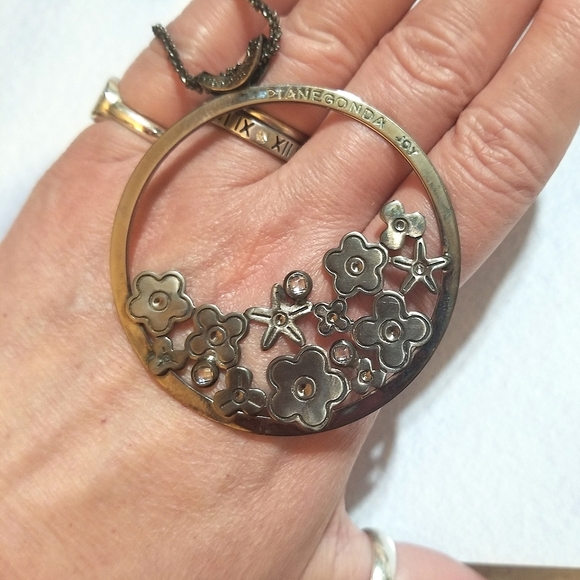 NEW PIANEGONDA Celebrate Life Joy Sterling Hematite Necklace - Picture 7 of 8